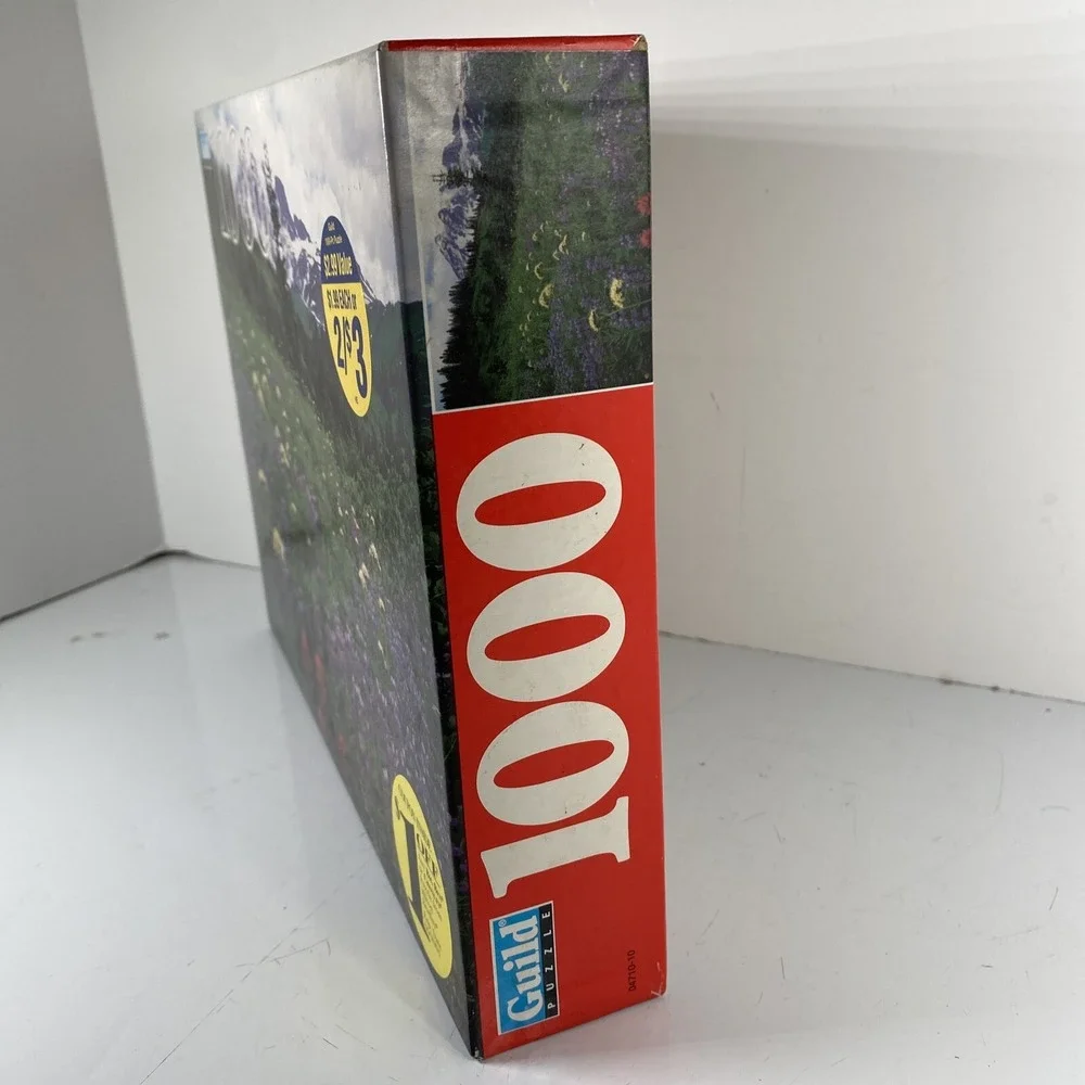 VTG Sealed Hasbro Guild Puzzle 1000 Piece Mt. Rainer National Park Floral Mounta
